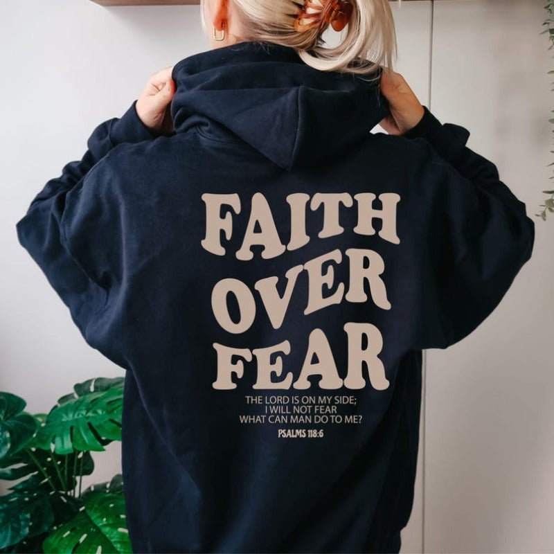 Faith Over Fear Christian Unisex Hoodie: Bible Verse Apparel 