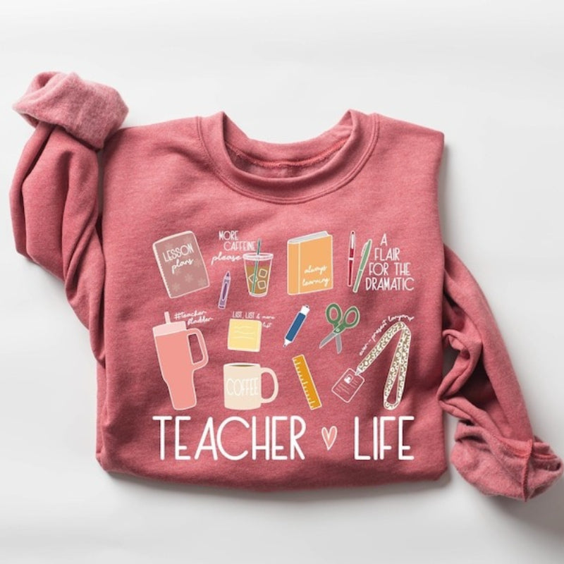 Teacher Life Teach Love Inspire Unisex Sweatshirt 