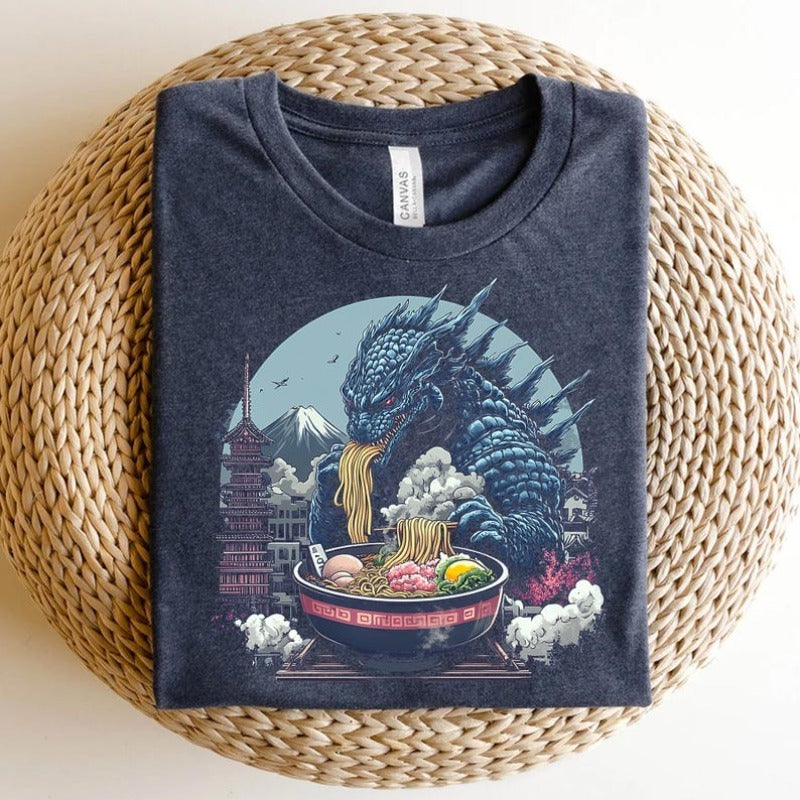 Funny Ramen Monster Japanese Anime Unisex Tee 