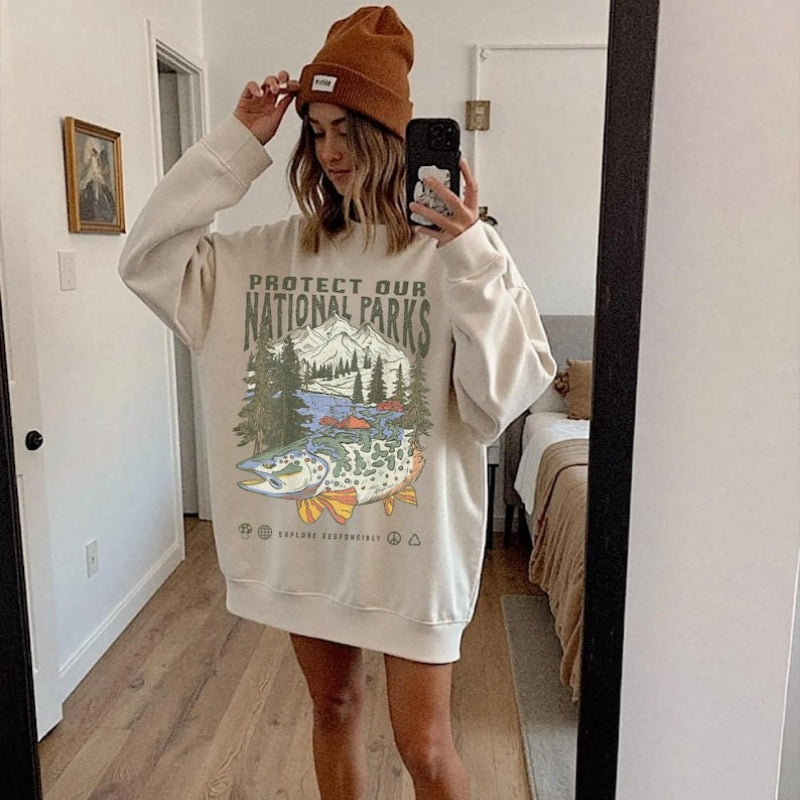 90s National Parks Camping &amp; Hiking Wanderlust Unisex Sweatshirt 