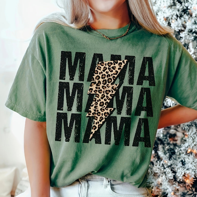 Leopard Lightning Mama Graphic Tee Mother's Day Gift