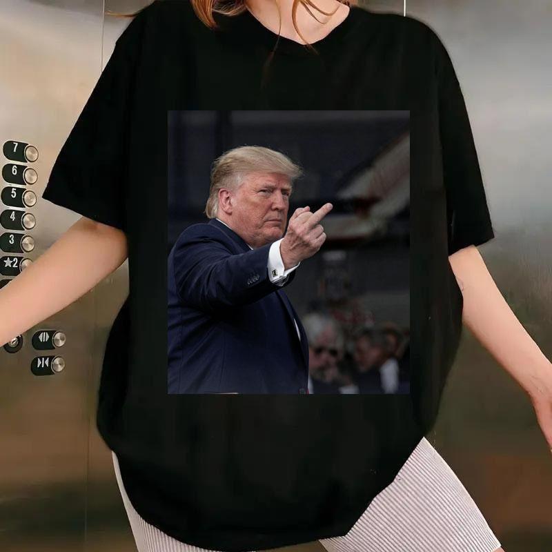 New T-shirt capturing a moment Trump reacting to a heckler at the Ford plant