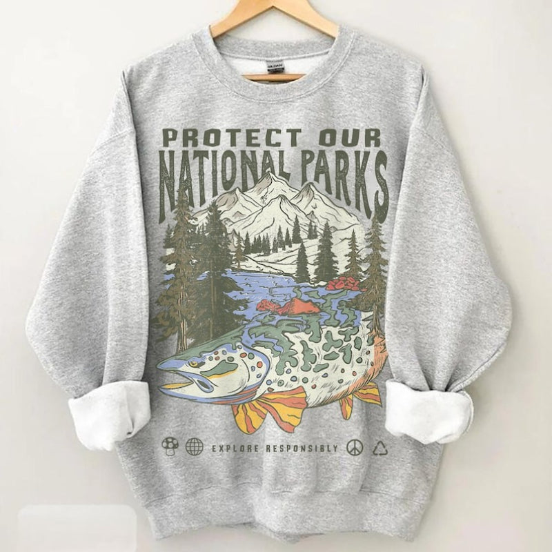 90s National Parks Camping &amp; Hiking Wanderlust Unisex Sweatshirt 