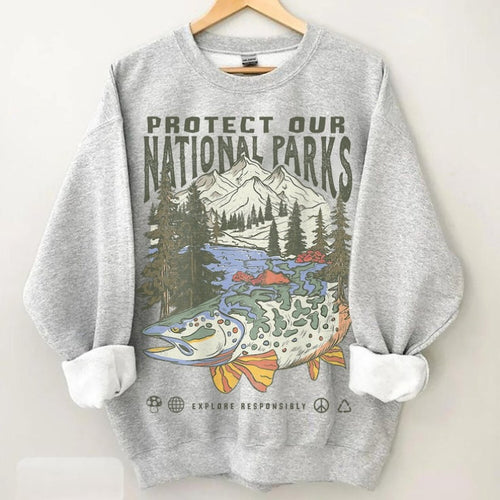 90s National Parks Camping &amp; Hiking Wanderlust Unisex Sweatshirt 