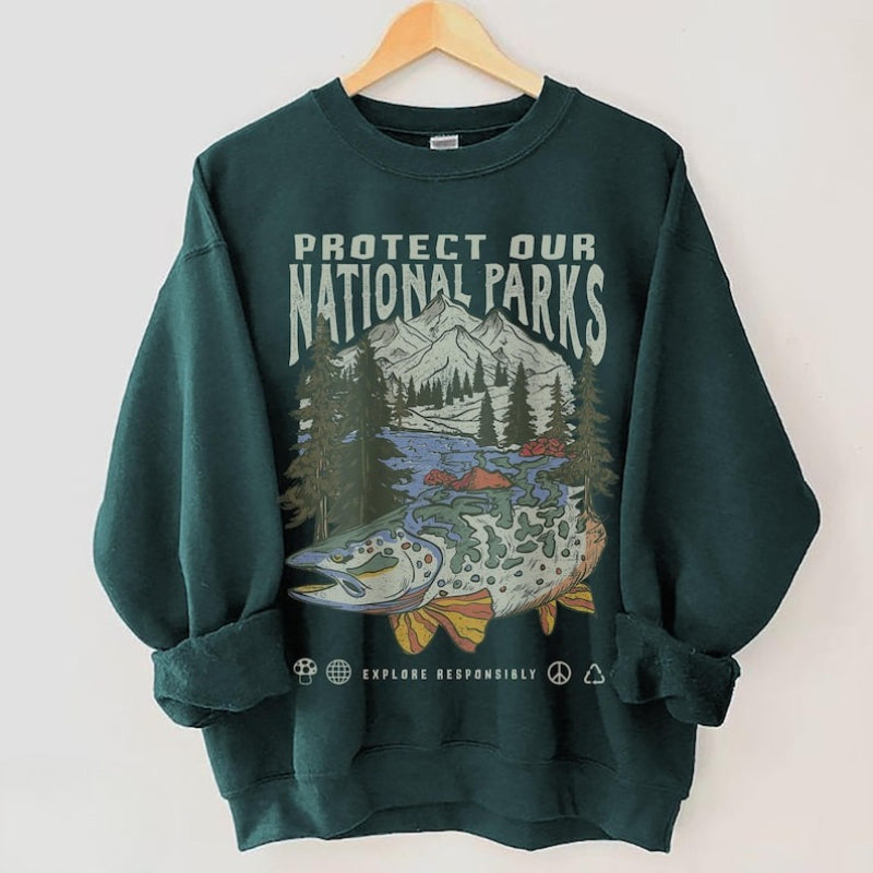 90s National Parks Camping &amp; Hiking Wanderlust Unisex Sweatshirt 