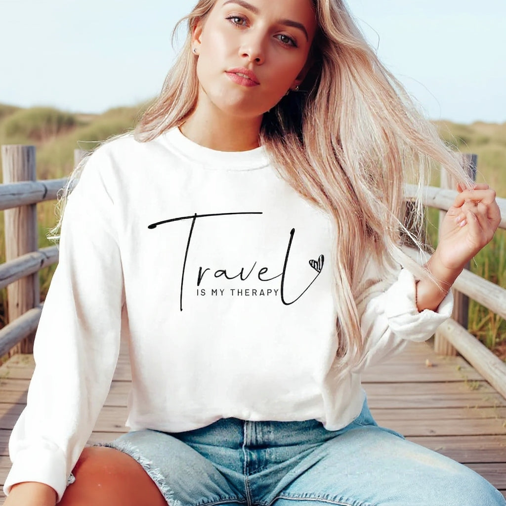 Travel Is My Therapy Traveler Unisex Sweatshirt