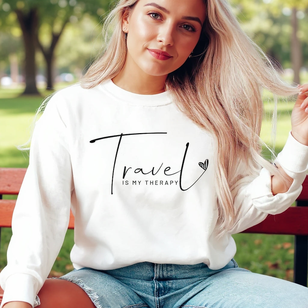 Travel Is My Therapy Traveler Unisex Sweatshirt