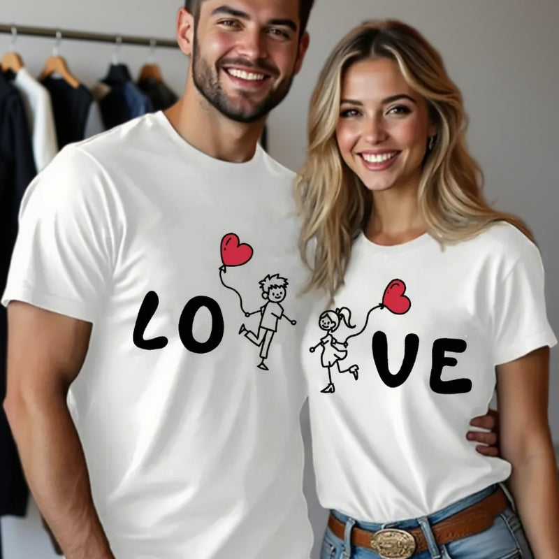 Love Heart Cartoon Character Valentine's Day Tee