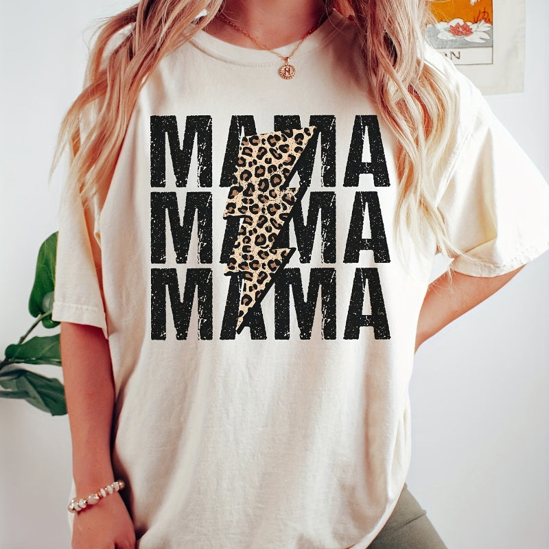 Leopard Lightning Mama Graphic Tee Mother's Day Gift