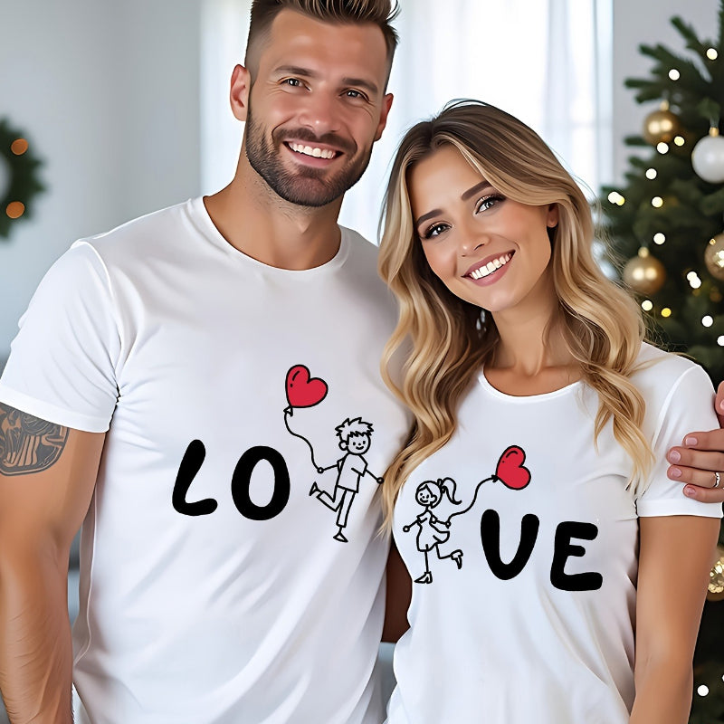 Love Heart Cartoon Character Valentine's Day Tee