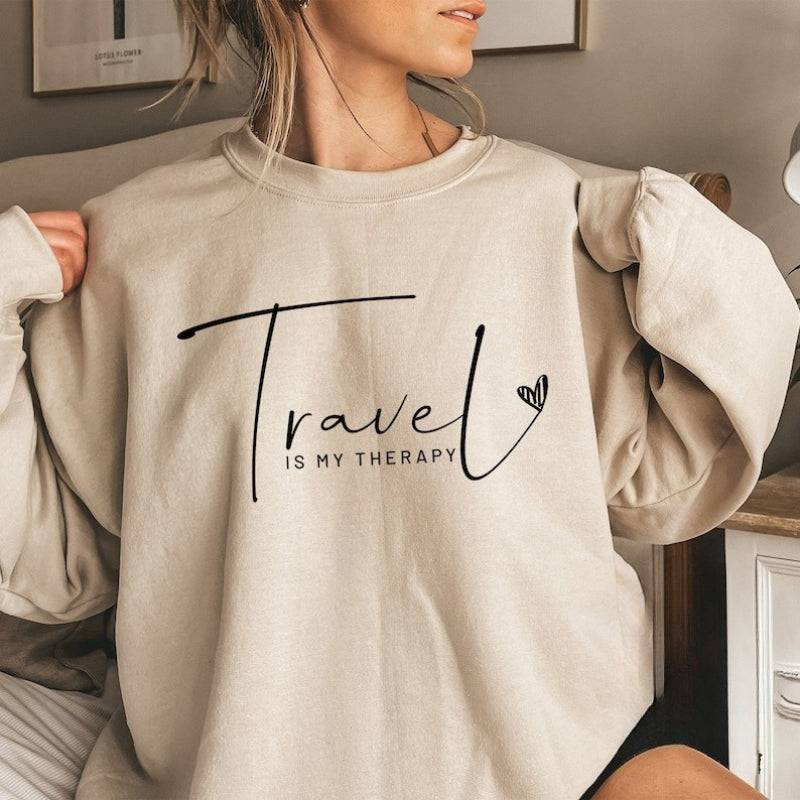 Travel Is My Therapy Traveler Unisex Sweatshirt