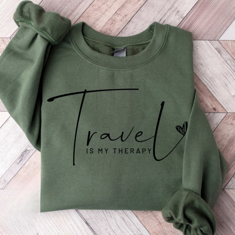 Travel Is My Therapy Traveler Unisex Sweatshirt