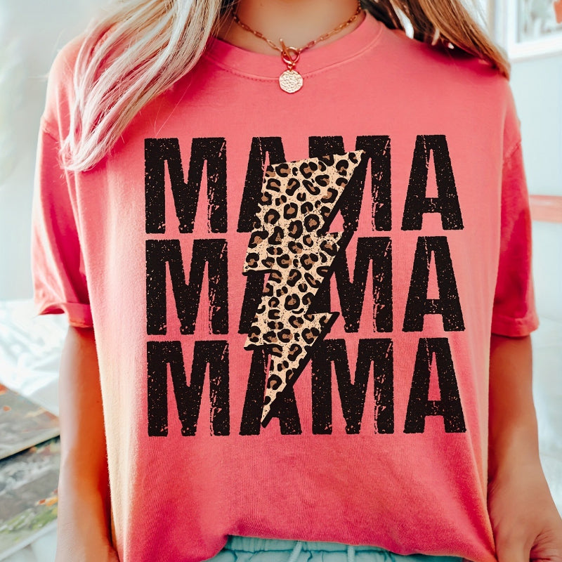 Leopard Lightning Mama Graphic Tee Mother's Day Gift