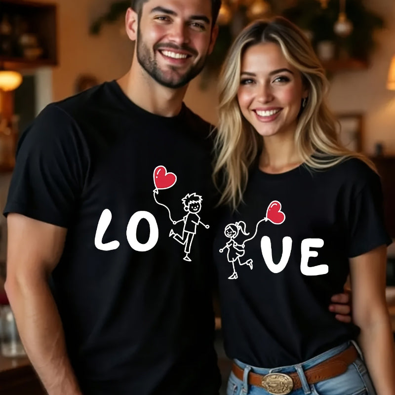 Love Heart Cartoon Character Valentine's Day Tee