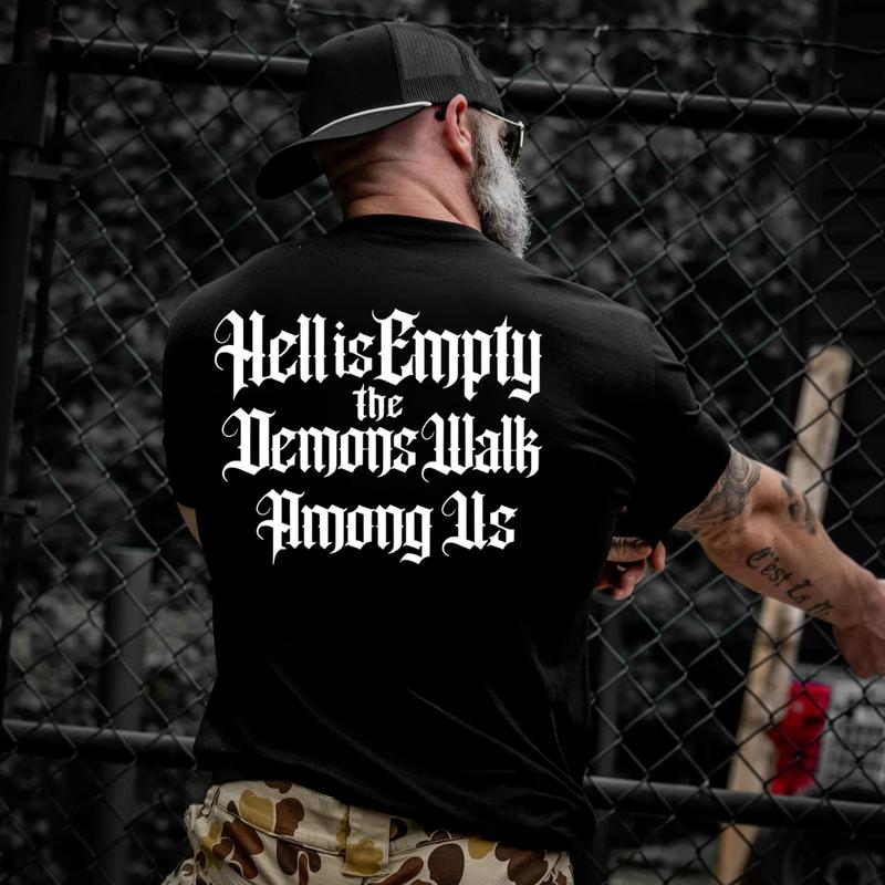 Hell Is Empty Demons Walk Among Us Gothic Quote Hoodie